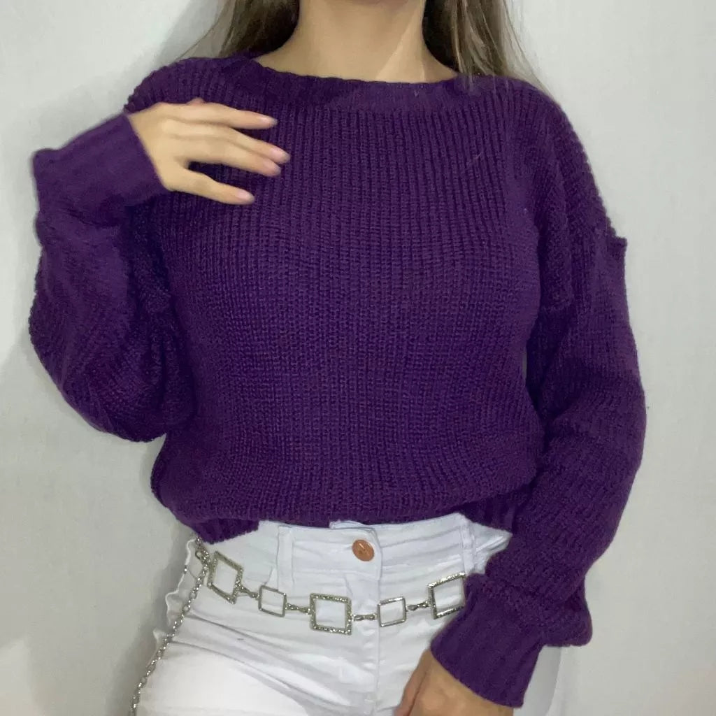 Cropped Feminino Fang com Manga Longa para Inverno