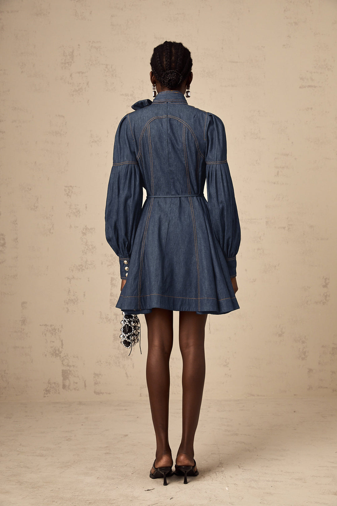 Avellia Mirabel Midnight Stitch Denim Mini Dress