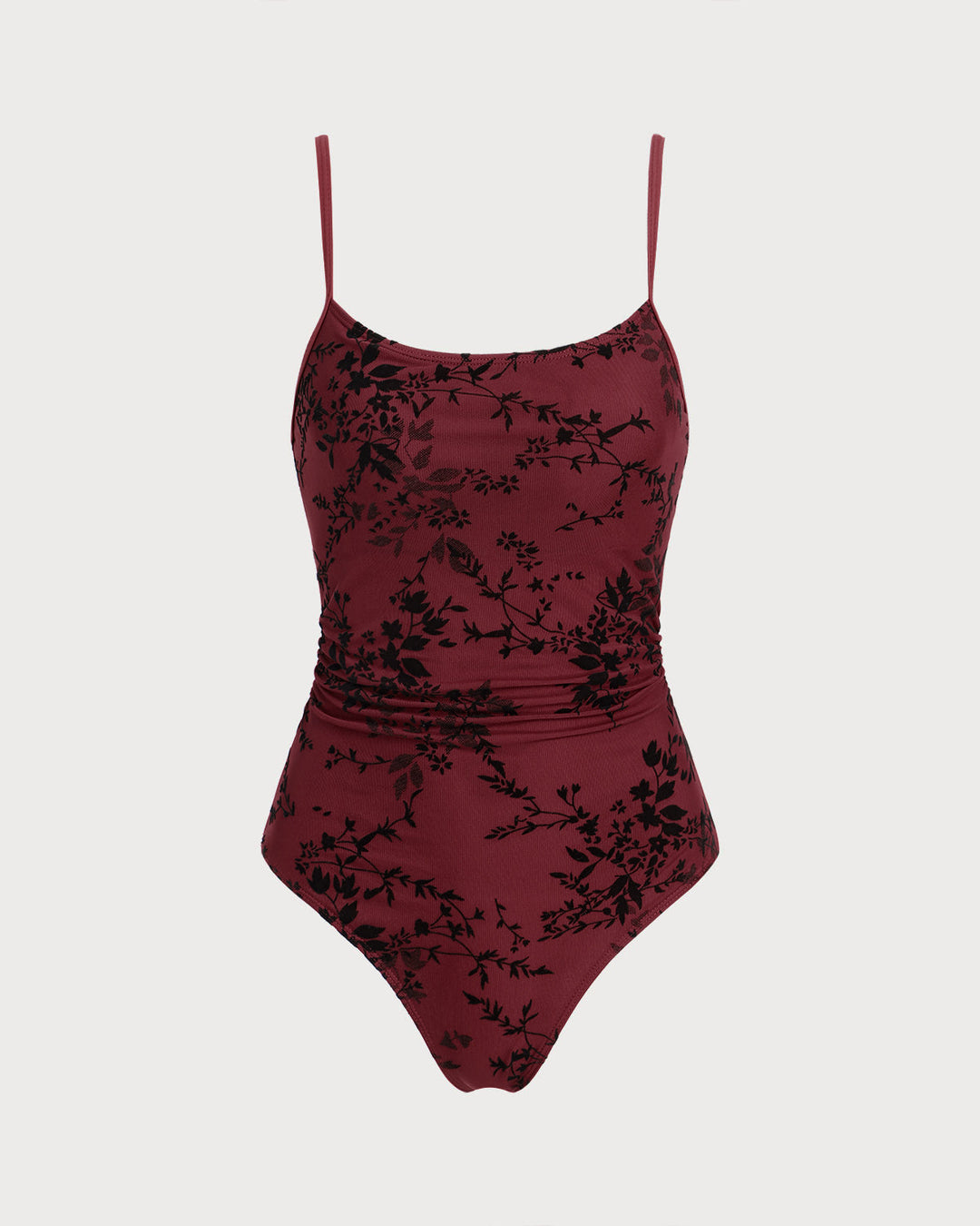 Red Floral One Piece Swimwear