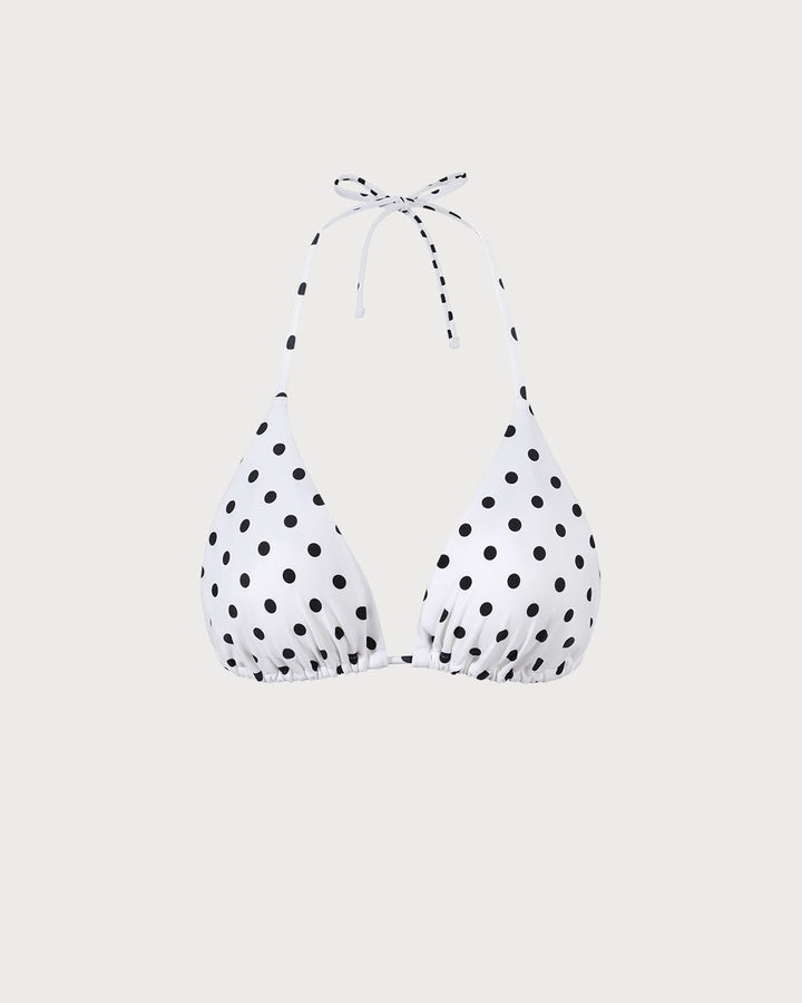 The Polka Dot Triangle Bikini Top