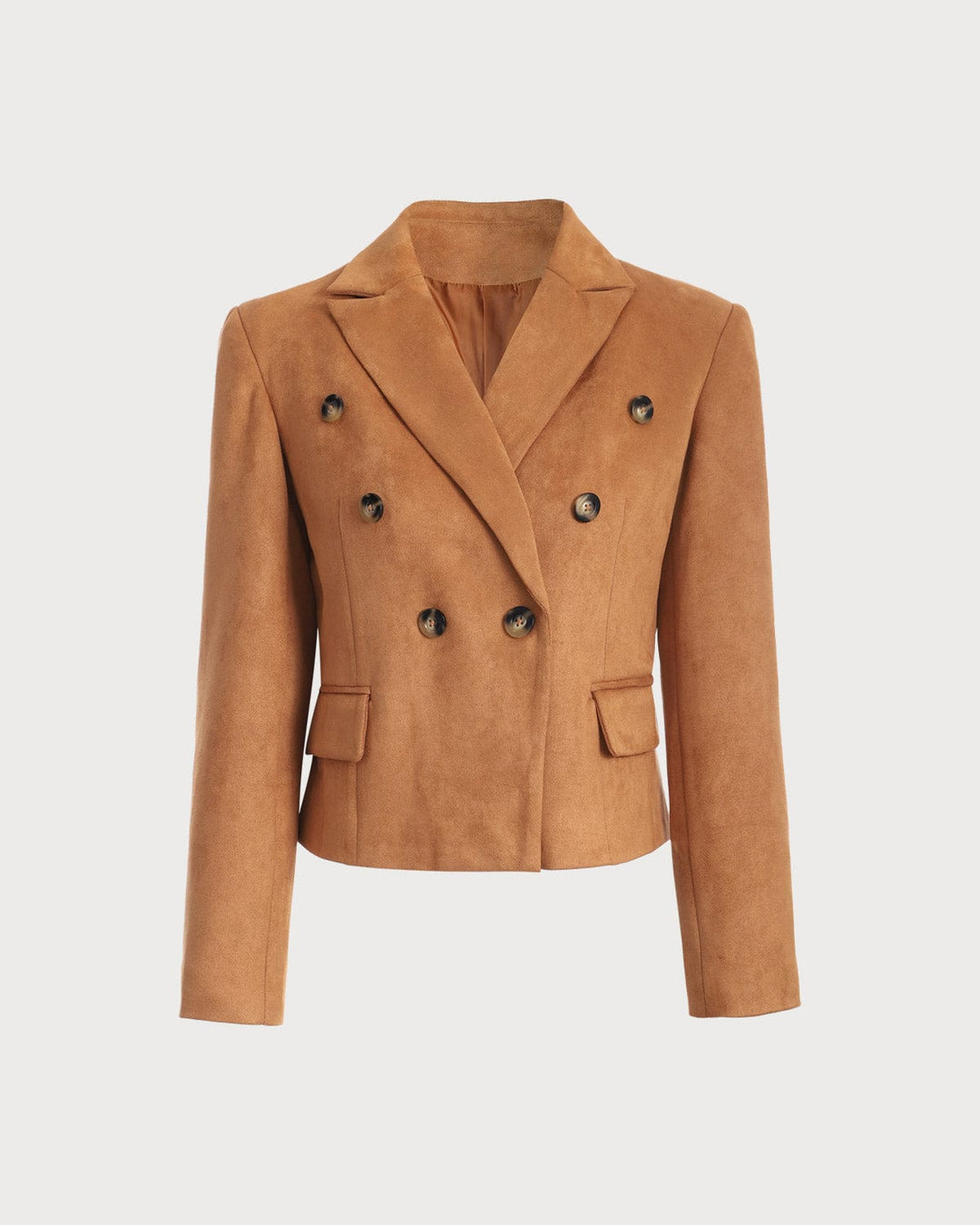 The Ariel Collared Buttons Suede Blazer