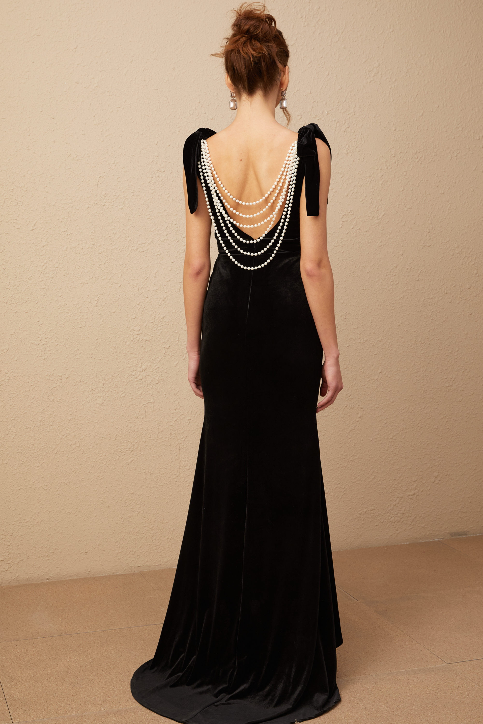 Avellia Luxe Velvet Embellished Maxi Dress