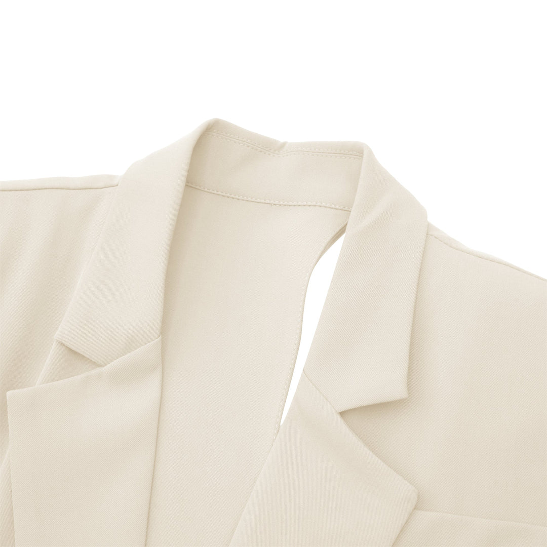 Amelie Neutral Asymmetrical Cut-Out Jacket