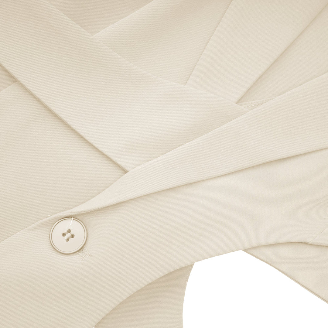 Amelie Neutral Asymmetrical Cut-Out Jacket