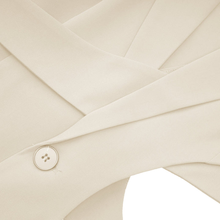 Amelie Neutral Asymmetrical Cut-Out Jacket