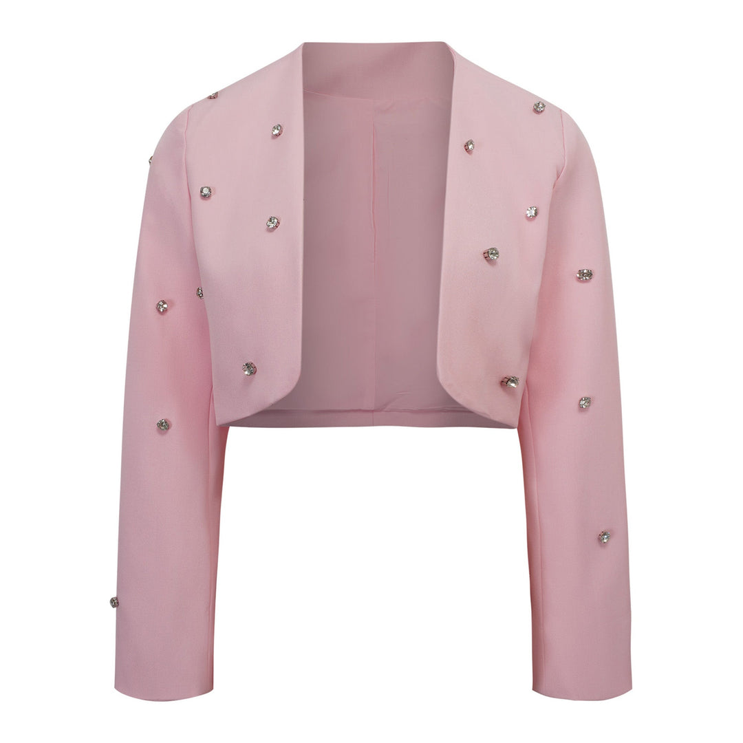 Avellia Rosé Crystal Embellished Jacket & Dress Set