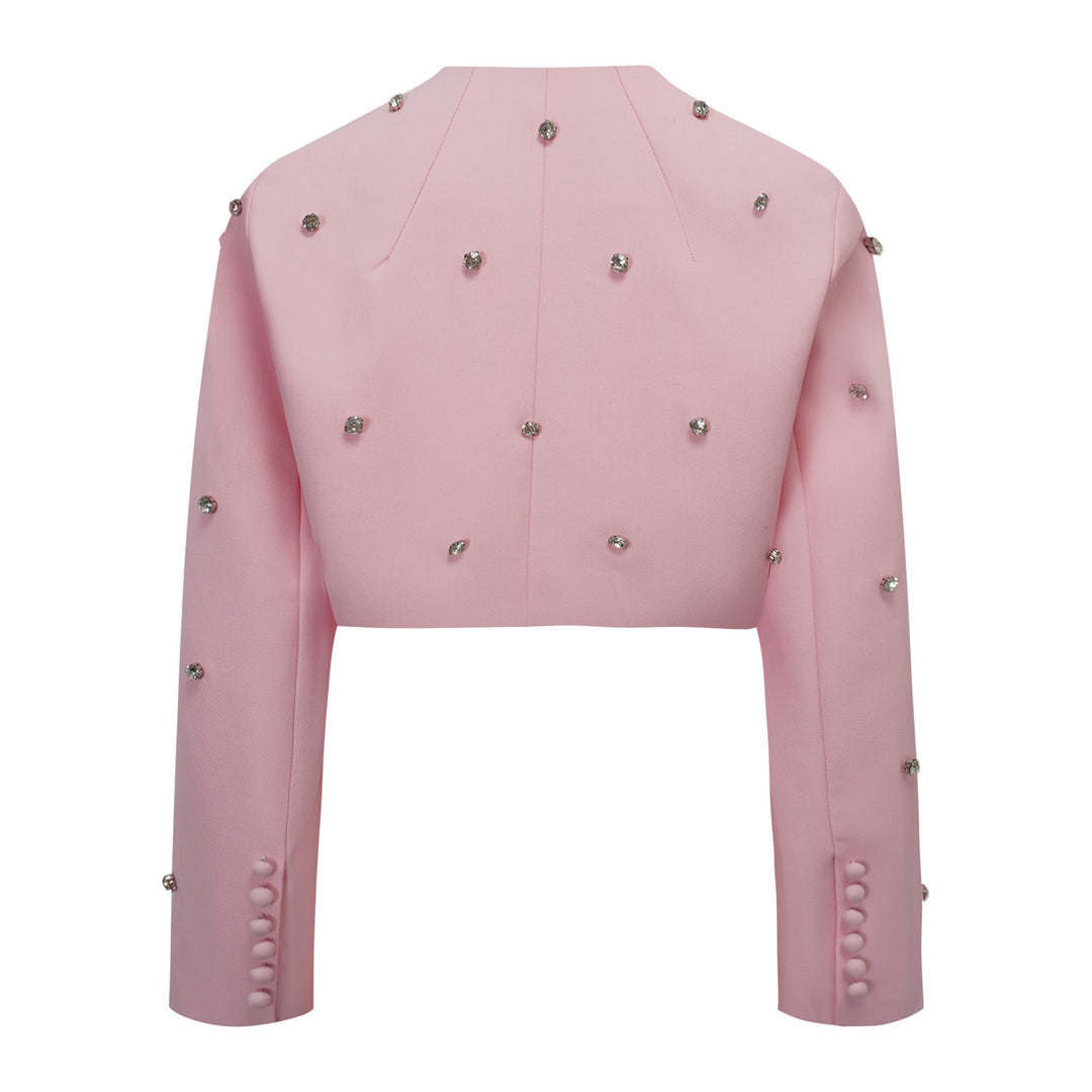 Avellia Rosé Crystal Embellished Jacket & Dress Set