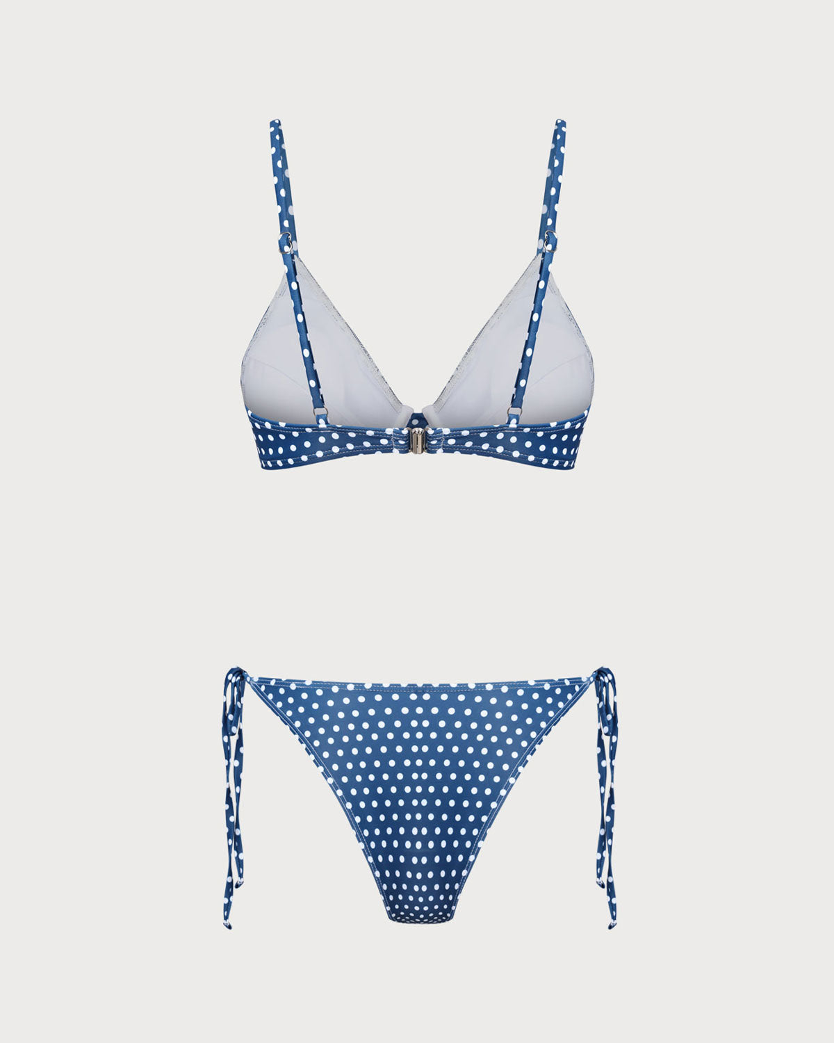 Blue Polka Dot Underwire Bikini Set