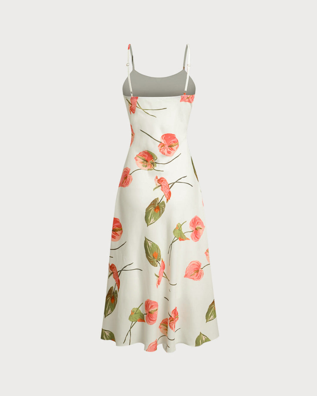 White Floral Slip Midi Dress