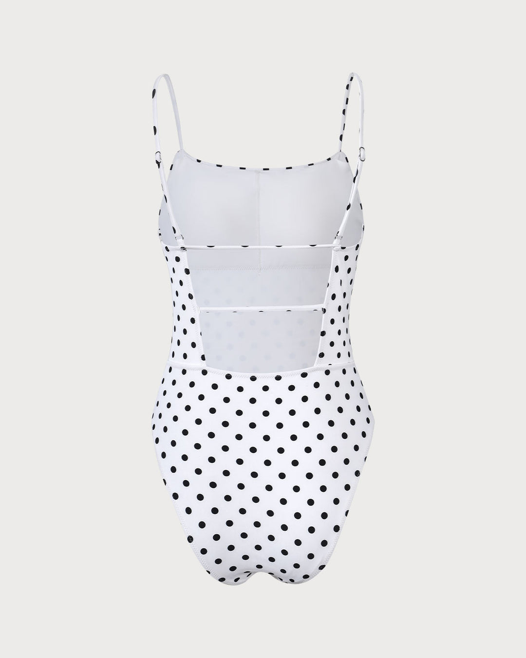 White Polka Dot Backless One Piece Swimwear