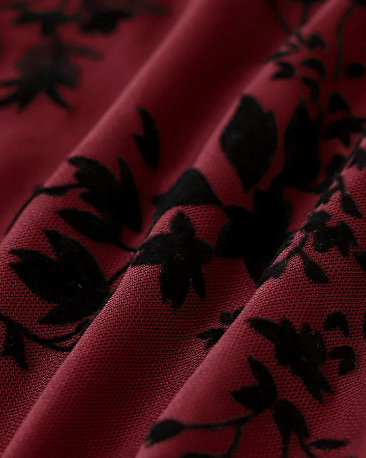 Red Floral One Piece Swimwear