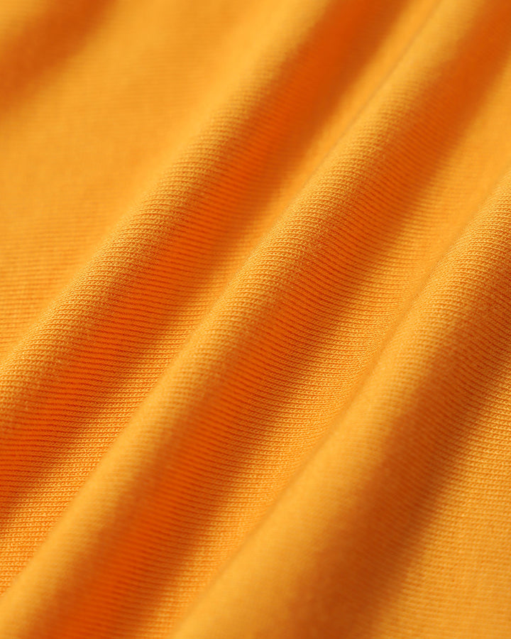 Orange Ruched Knitted Slip Midi Dress