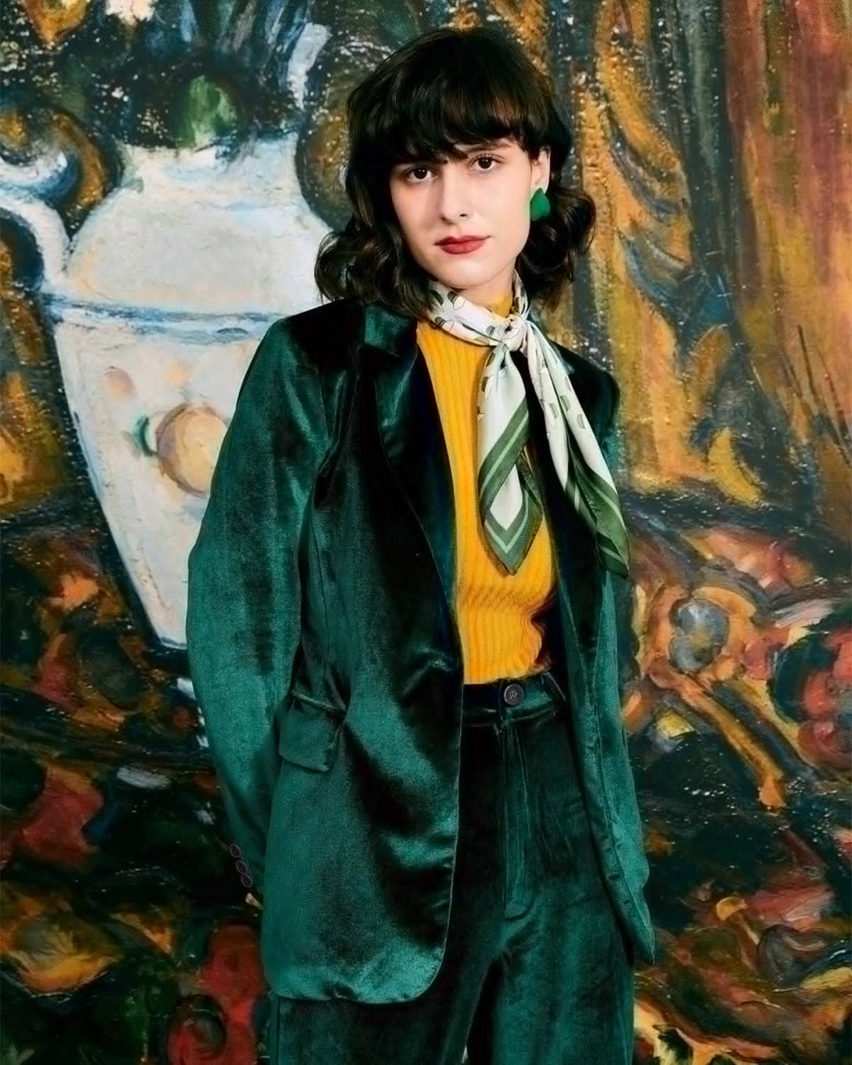 The Celeste Casual One Button Velvet Blazer