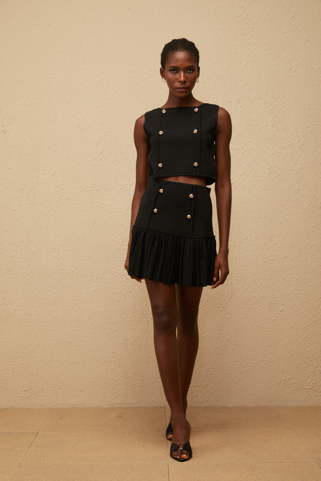 Avellia Onyx Knit Top & Skirt Set