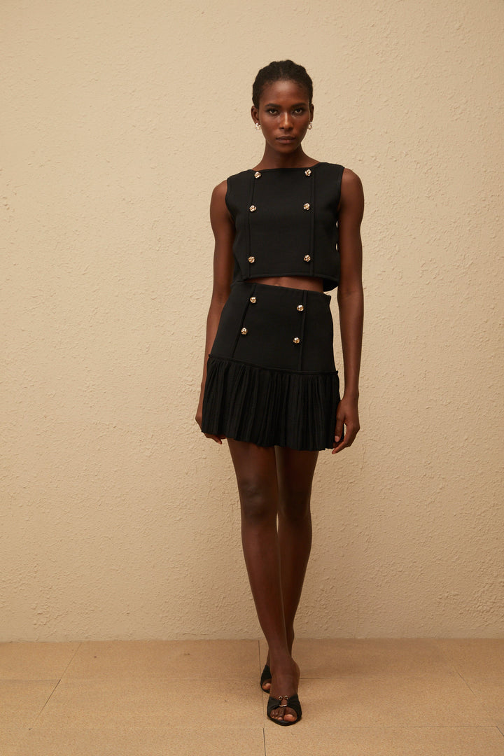 Avellia Onyx Knit Top & Skirt Set