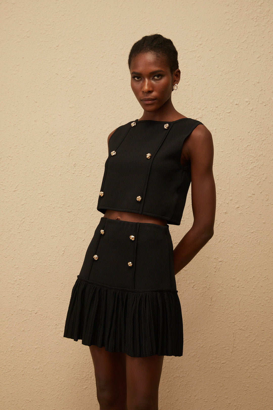 Avellia Onyx Knit Top & Skirt Set