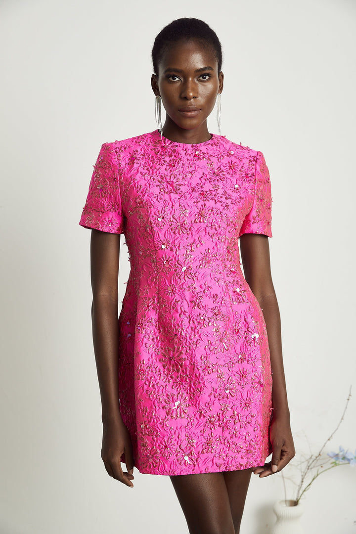 Avellia Celestia Blush Bloom Mini Dress