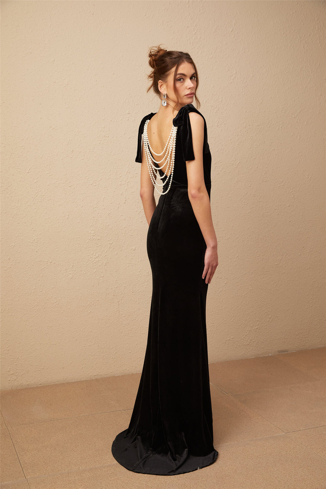 Avellia Luxe Velvet Embellished Maxi Dress