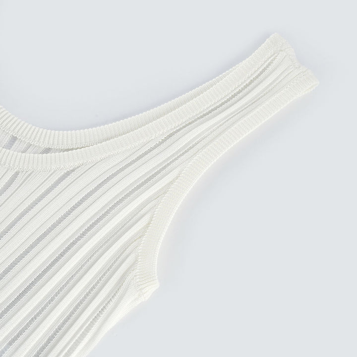 Avellia Lumière White Cut-Out Pleated Mini Dress