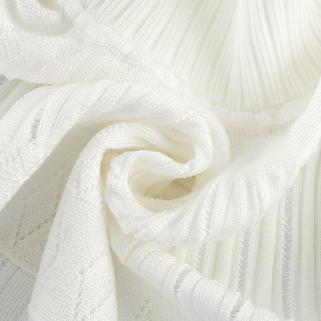 Avellia Lumière White Cut-Out Pleated Mini Dress