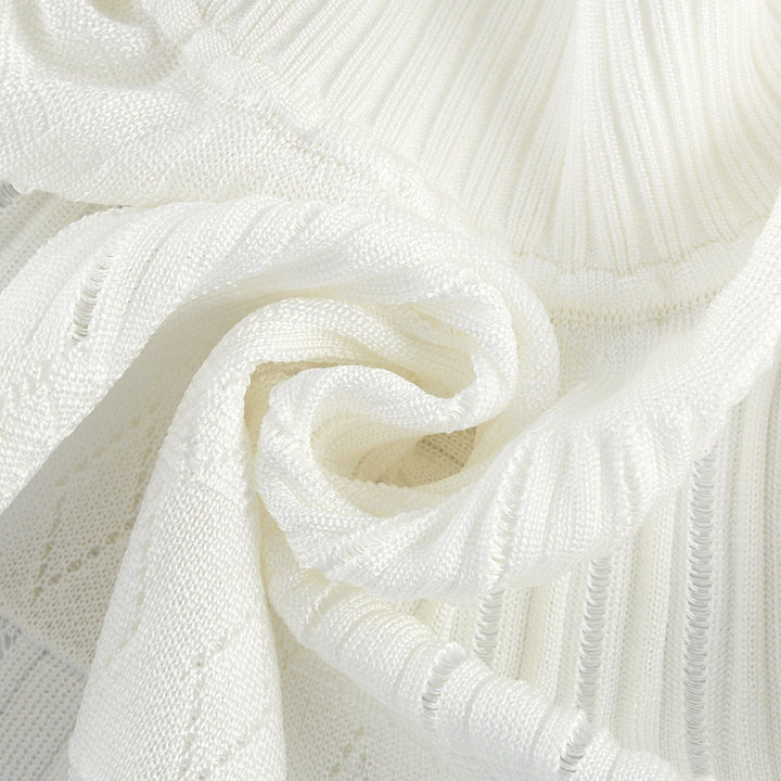 Avellia Lumière White Cut-Out Pleated Mini Dress