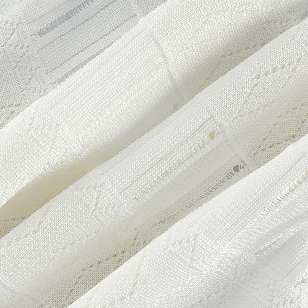 Avellia Lumière White Cut-Out Pleated Mini Dress