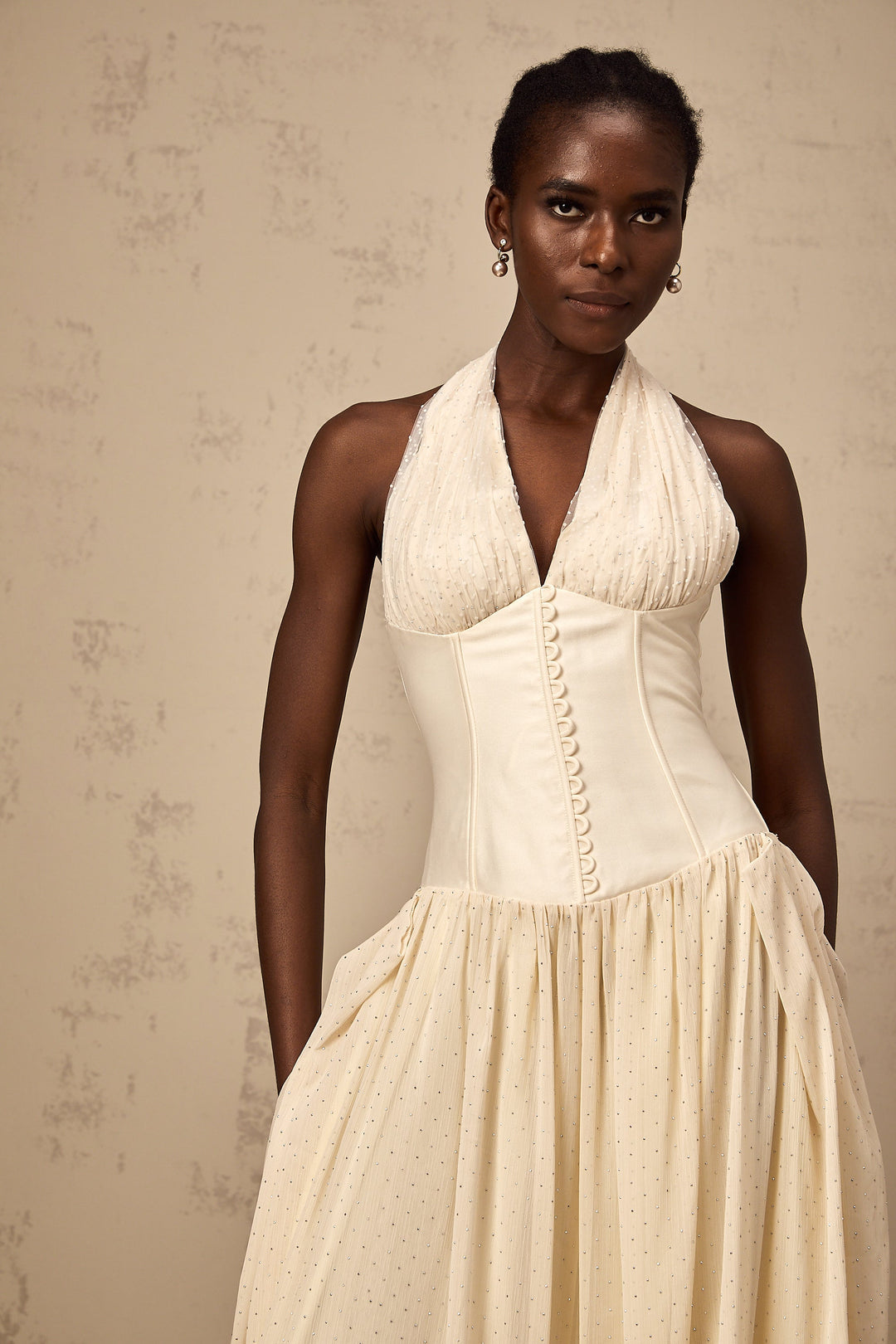 Avellia Charlotte Whisper Tulle Midi Dress