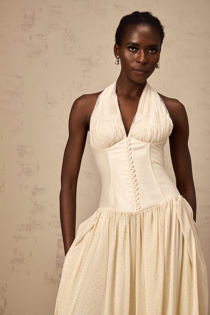 Avellia Charlotte Whisper Tulle Midi Dress