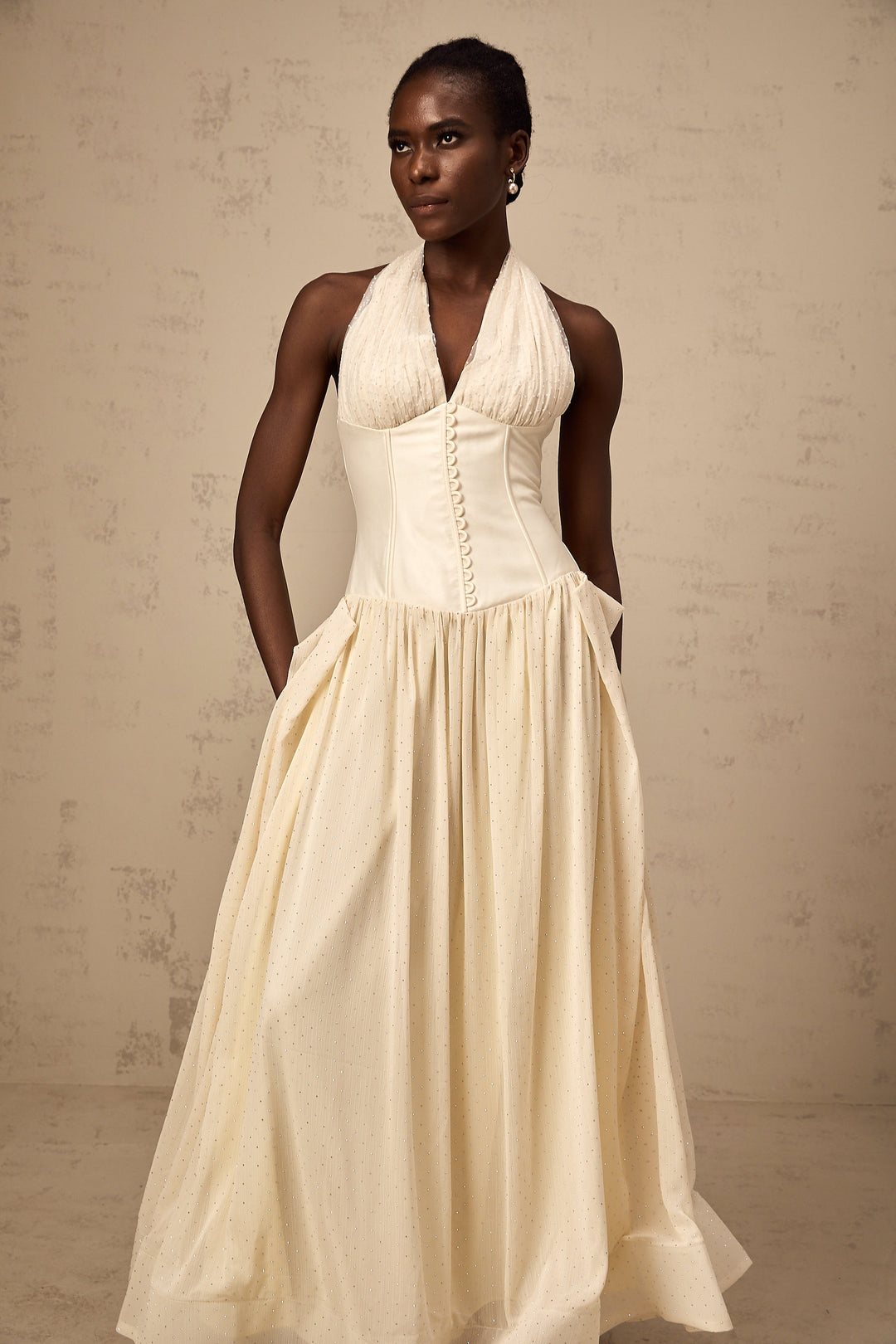 Avellia Charlotte Whisper Tulle Midi Dress