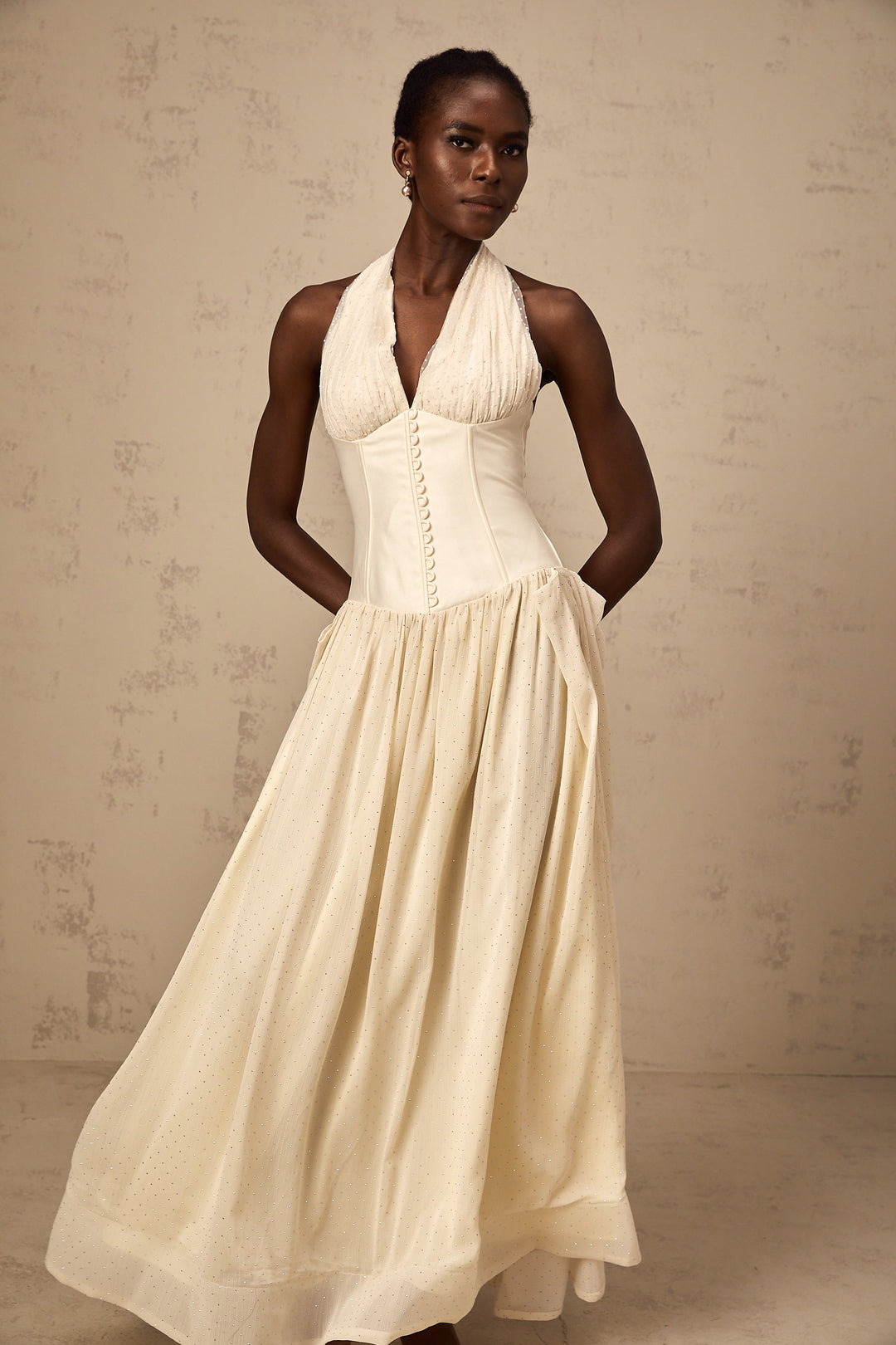 Avellia Charlotte Whisper Tulle Midi Dress