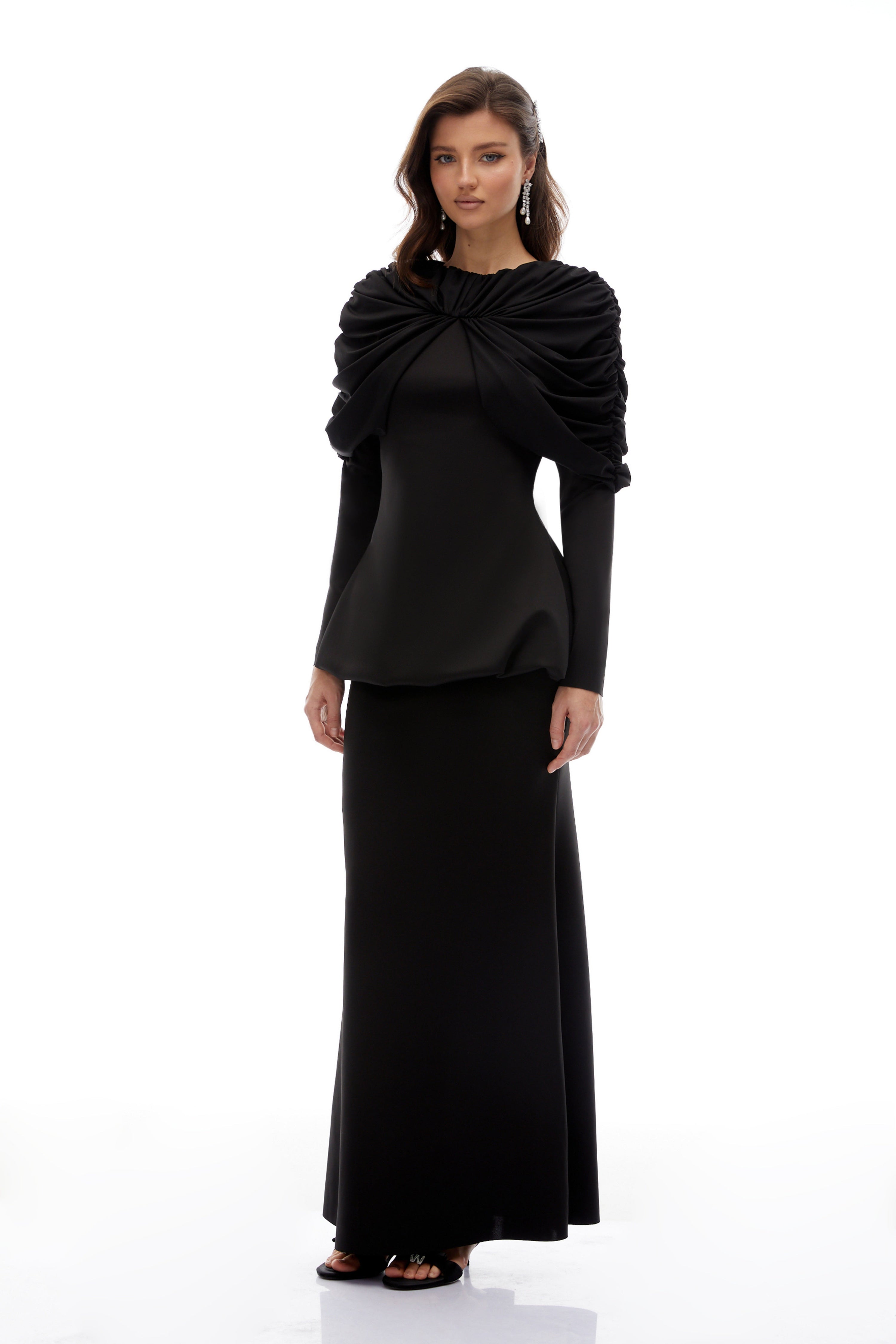 Avellia Onyx Pleated Dress Set