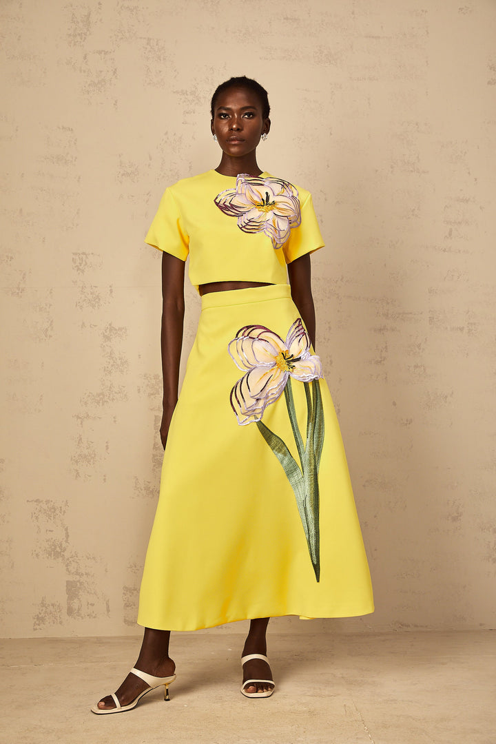 Avellia Irène Golden Bloom Sequin Set