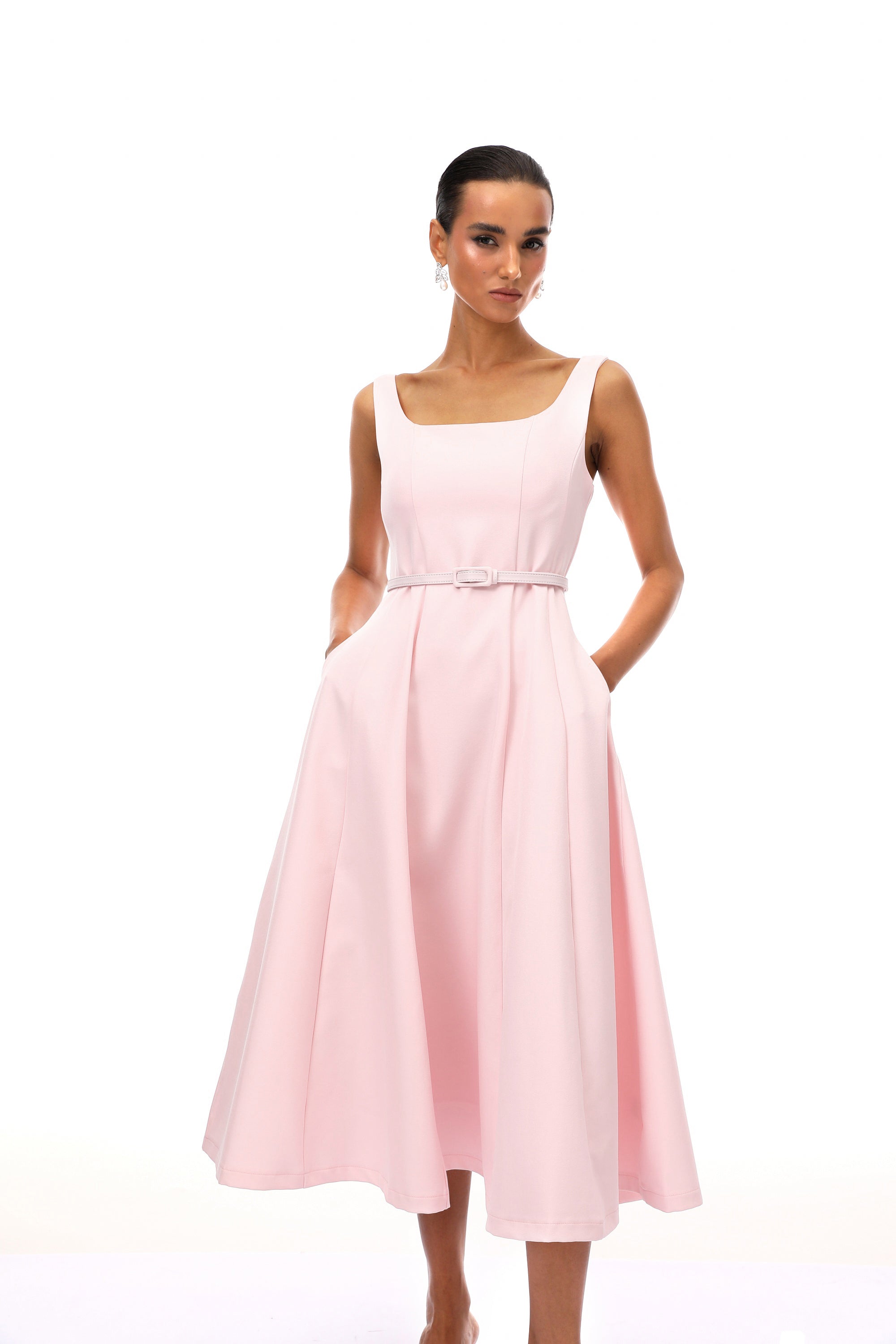 Avellia Rosé Crystal Embellished Jacket & Dress Set