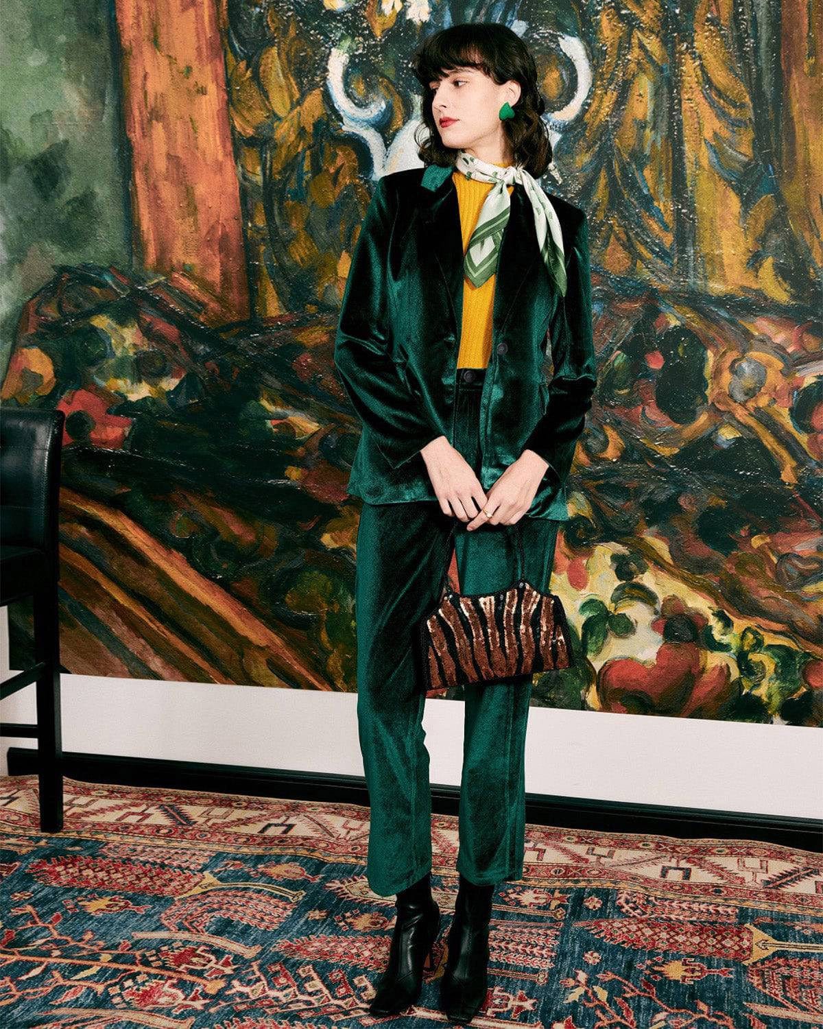 The Celeste Casual One Button Velvet Blazer