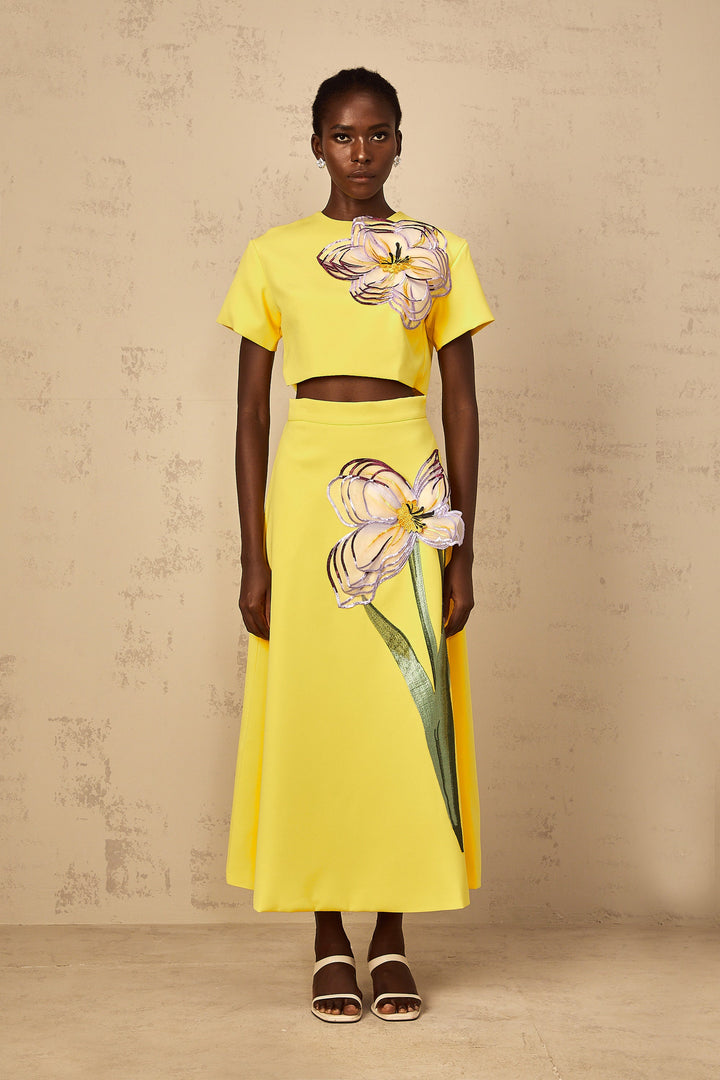 Avellia Irène Golden Bloom Sequin Set