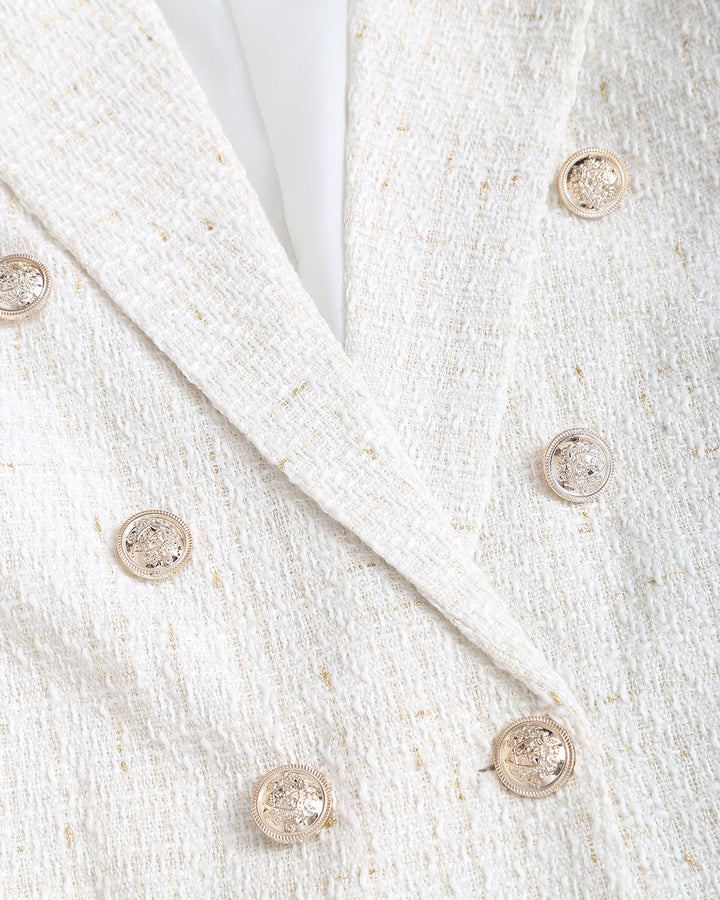 Beige Double Breasted Blazer