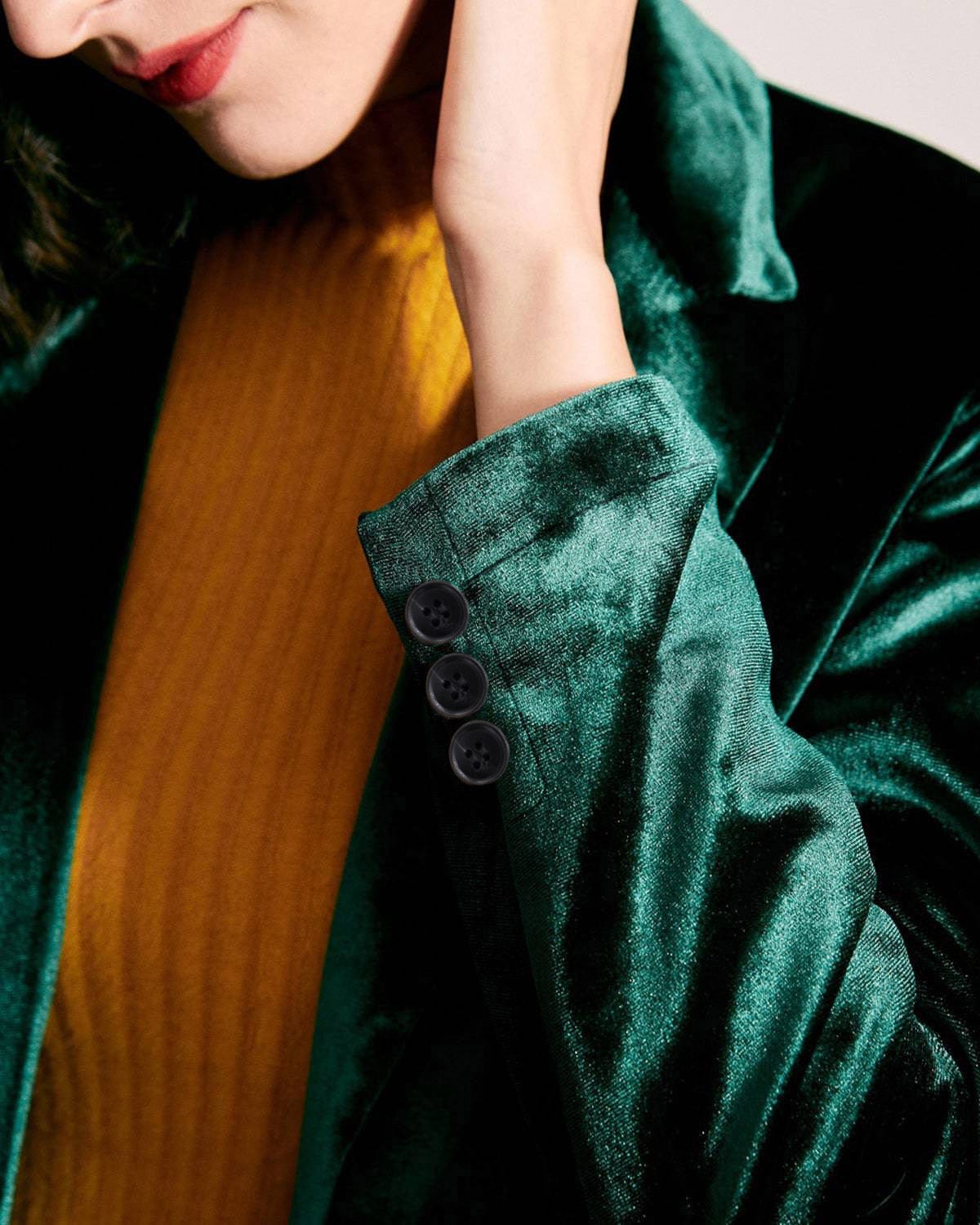 The Celeste Casual One Button Velvet Blazer