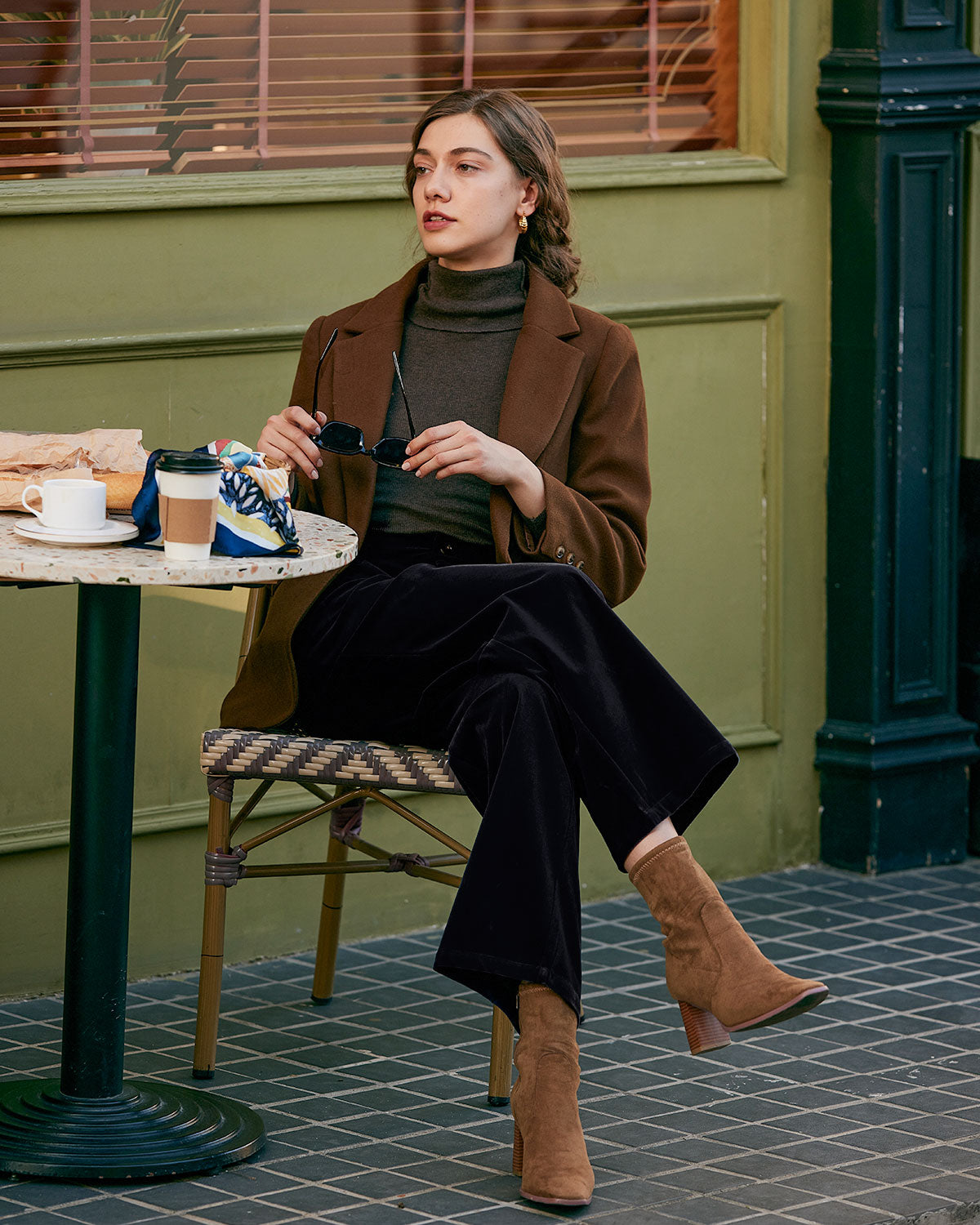 Black High Waisted Pleated Wide Leg Pants