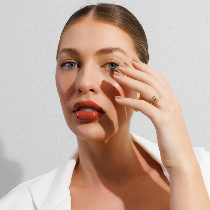 Adjustable Aura Ring with a Mix of Gold and Silver Plating