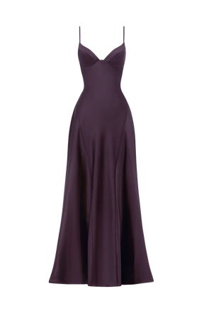 Vestido Longo de Cetim Alças Finas Élodie