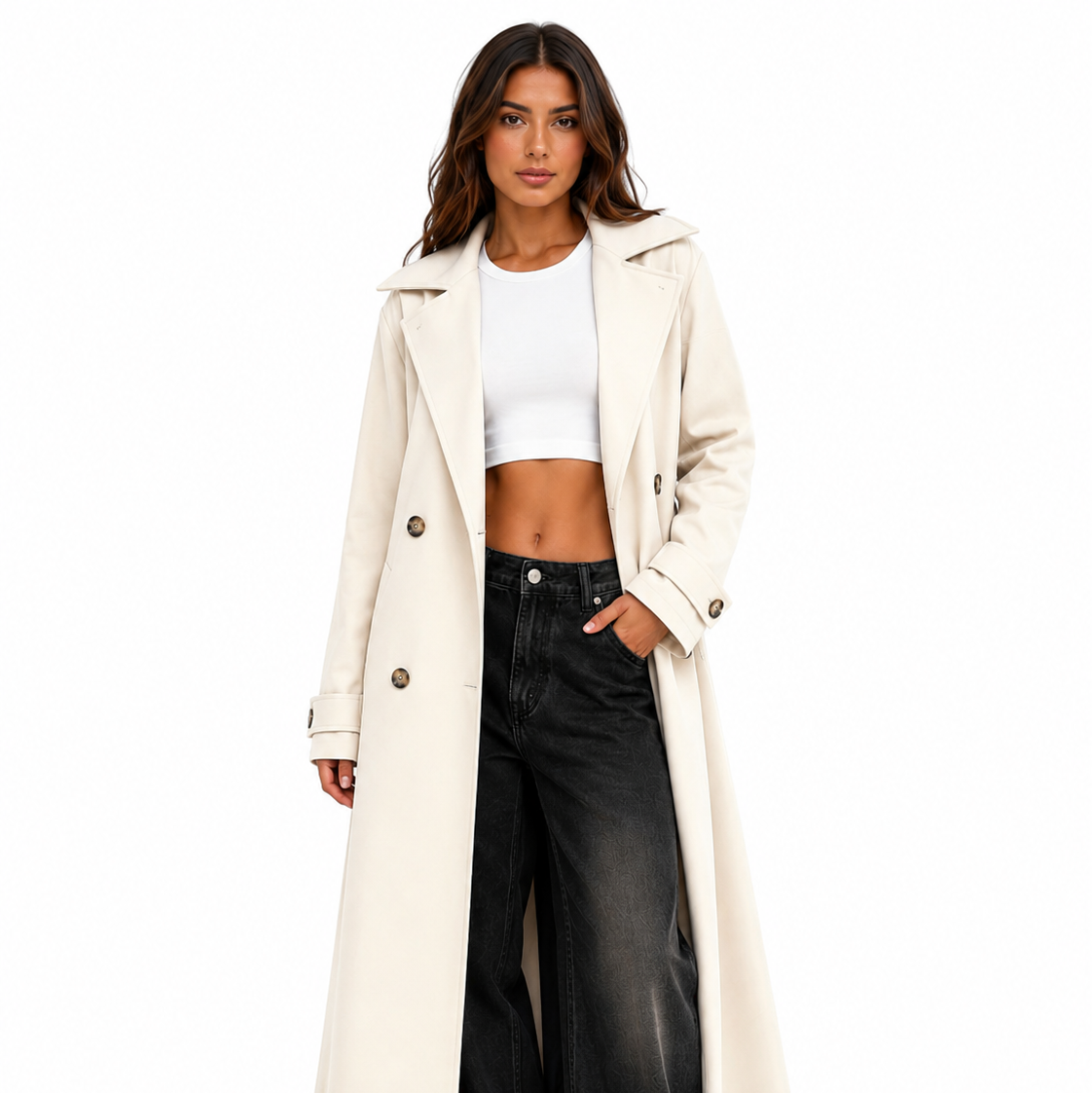 Sobretudo Feminino Capri Off White