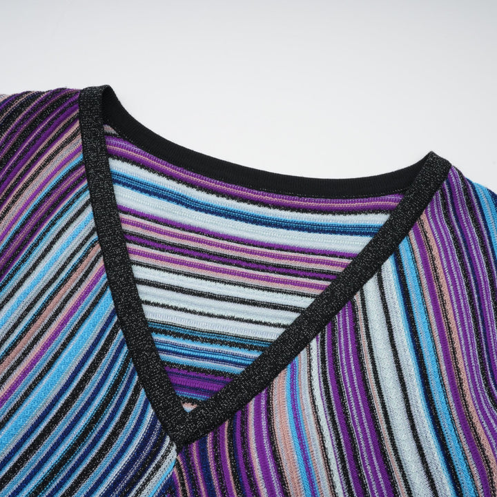 Avellia Mathilde Azure Metallic Pleated Dress