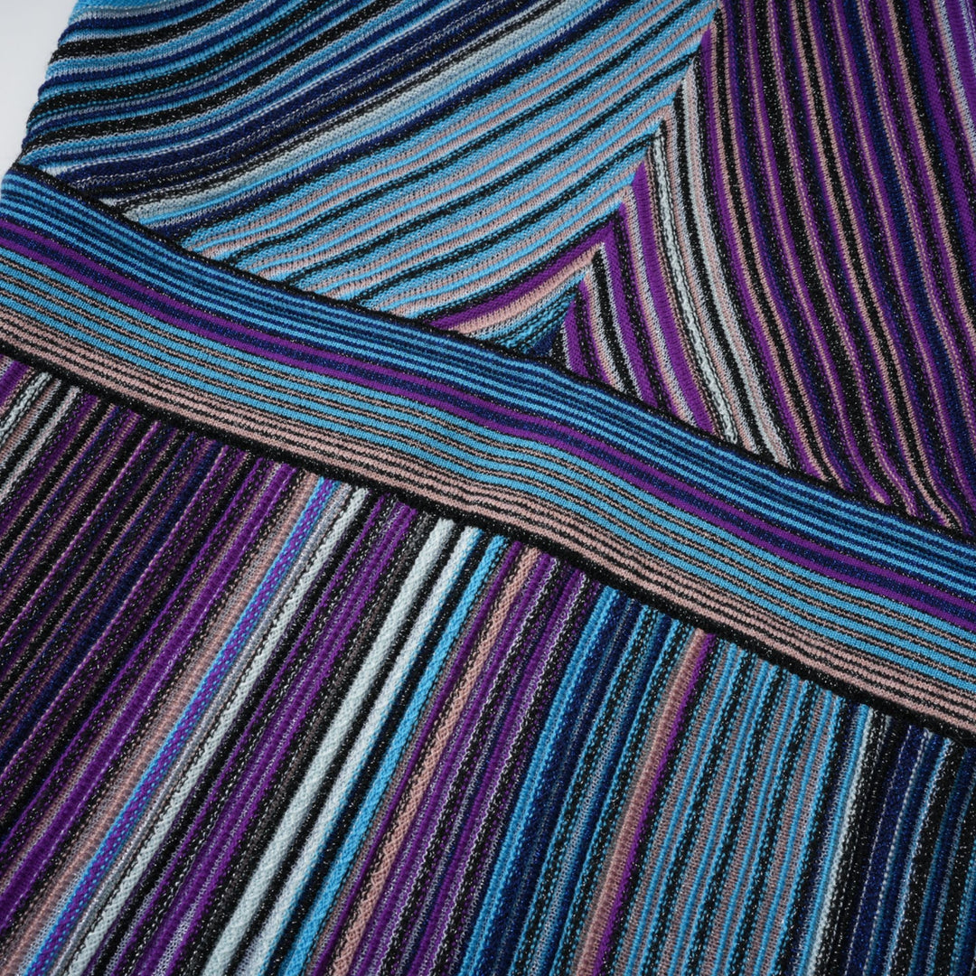 Avellia Mathilde Azure Metallic Pleated Dress