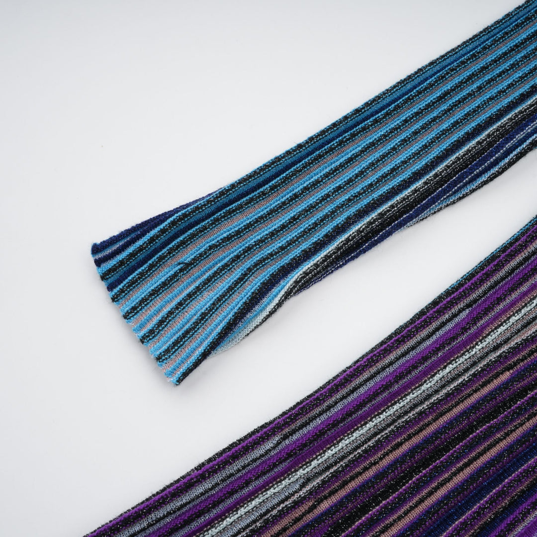 Avellia Mathilde Azure Metallic Pleated Dress