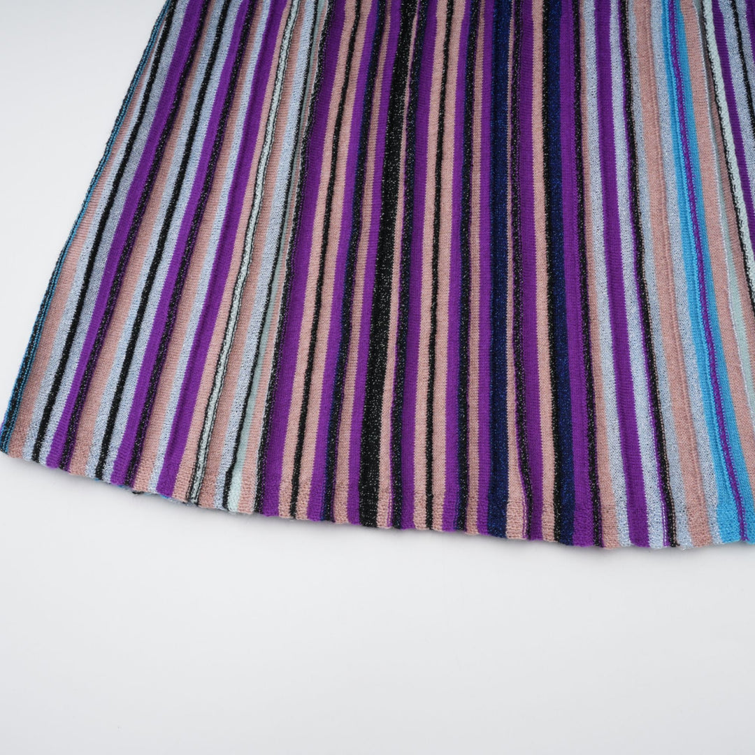 Avellia Mathilde Azure Metallic Pleated Dress