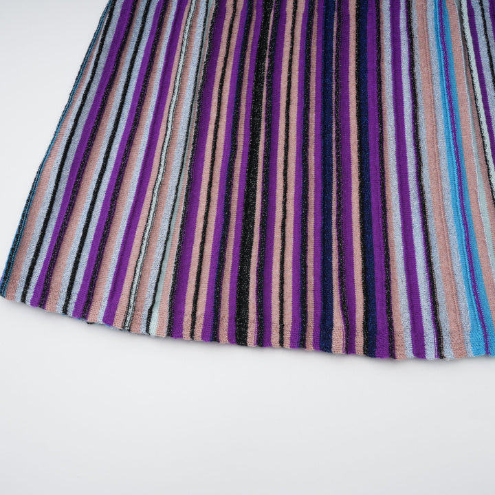 Avellia Mathilde Azure Metallic Pleated Dress