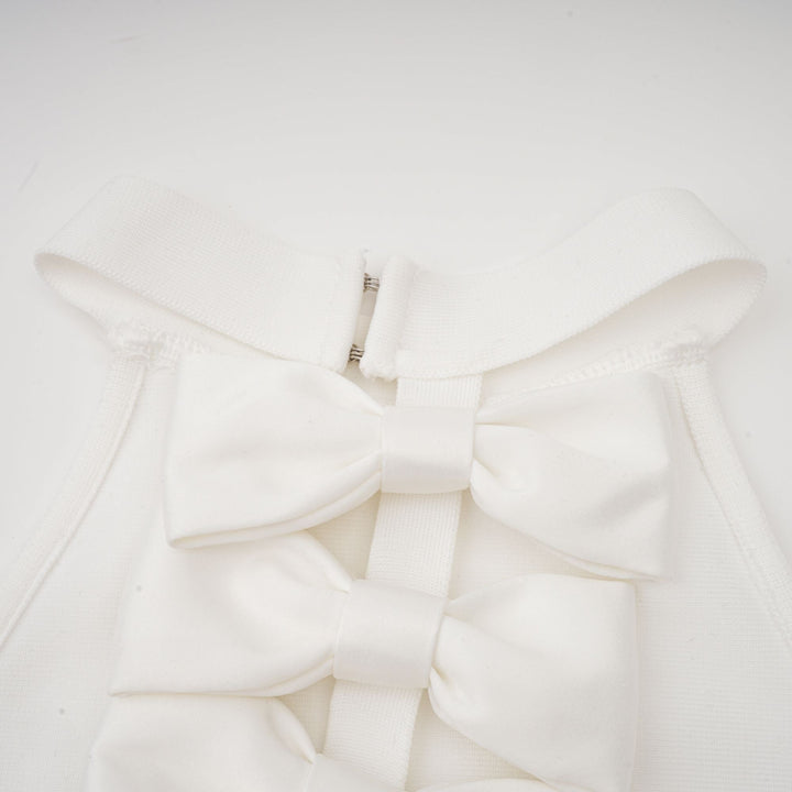 Avellia Capucine Ivory Bow Bandage Dress