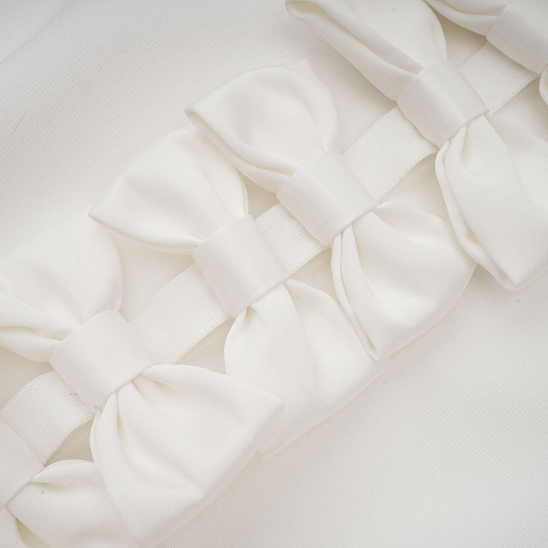 Avellia Capucine Ivory Bow Bandage Dress