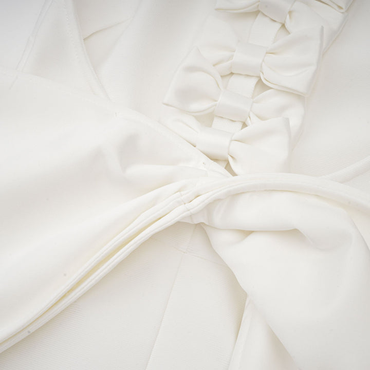 Avellia Capucine Ivory Bow Bandage Dress
