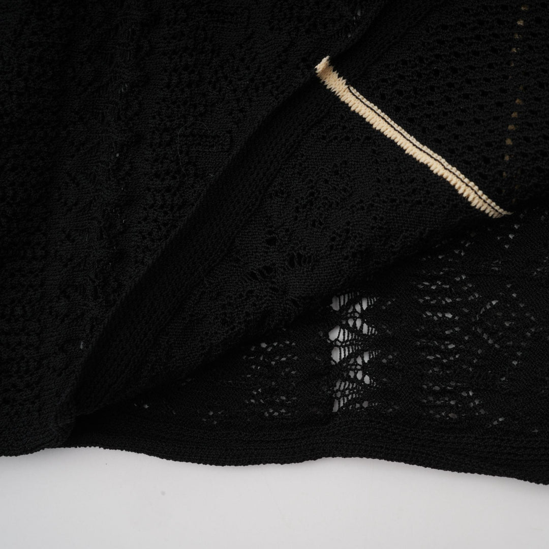 Avellia Maëlys Noir Striped Net Maxi Dress